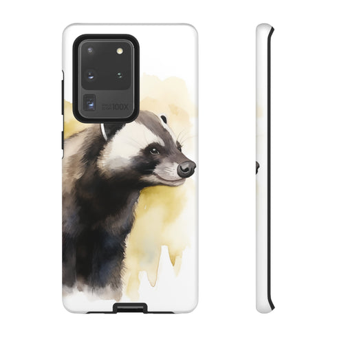 Badger on a Yellow Background - Impact Resistant Phone Case Samsung Galaxy S20 Ultra Matte